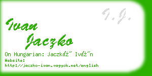 ivan jaczko business card